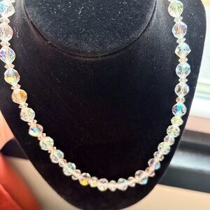 Necklace Vintage, Glass, prism beads, EUC